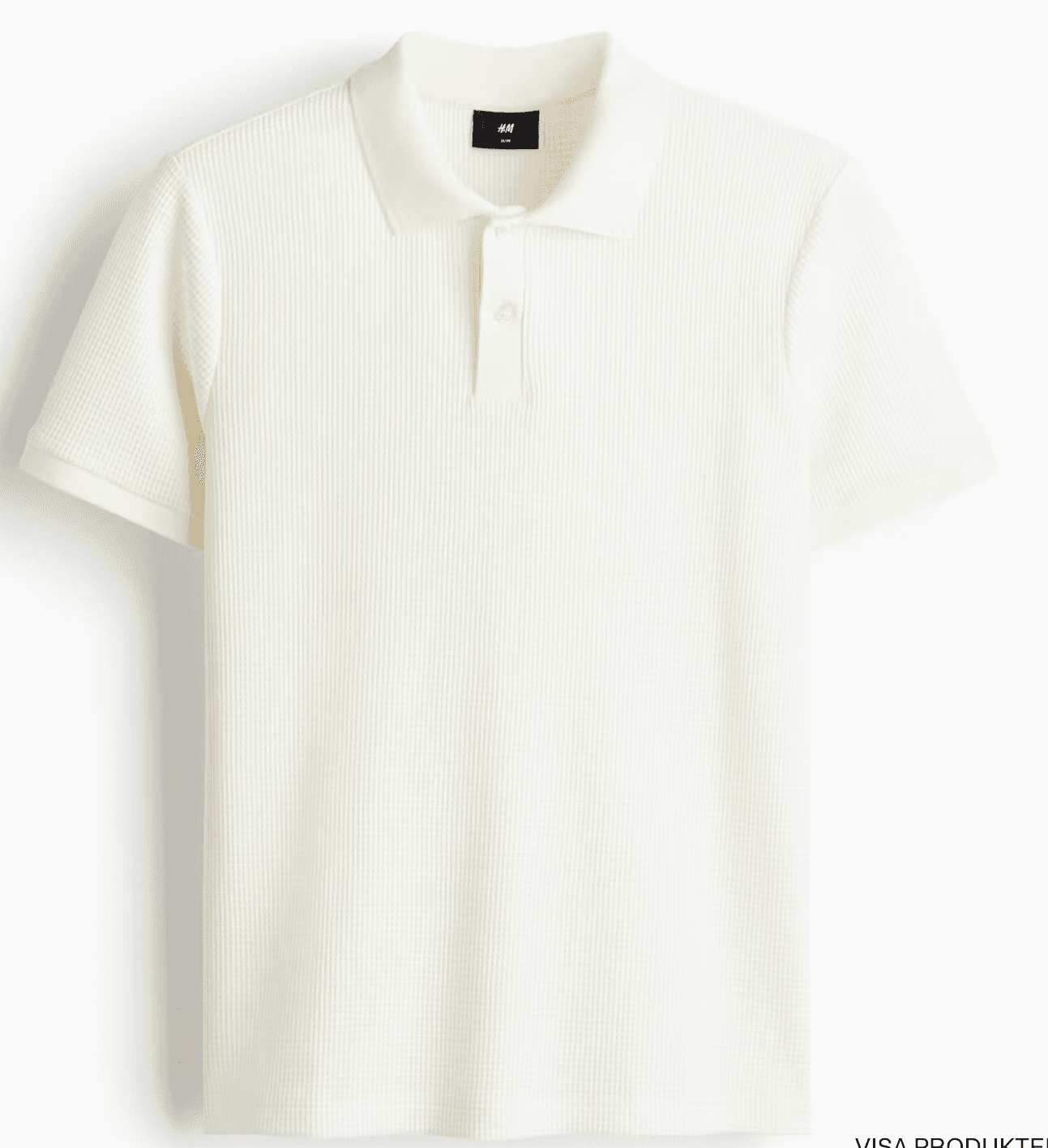Ribbstickad pikétröja Slim Fit